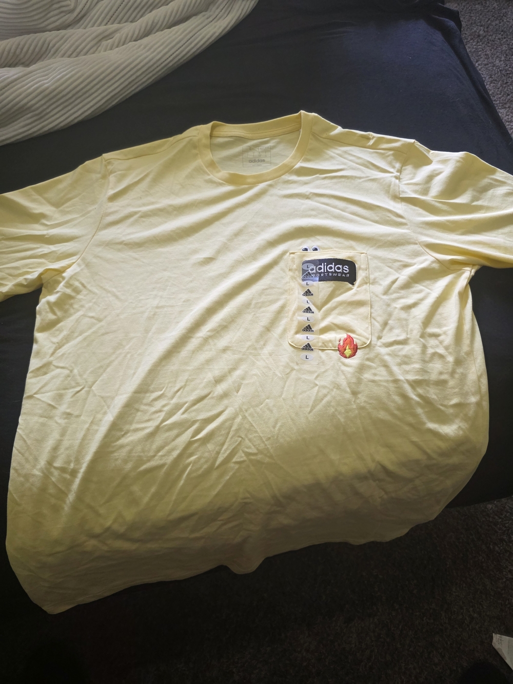 adidas Yellow Short Sleeve Pocket Tee with Logo Patch